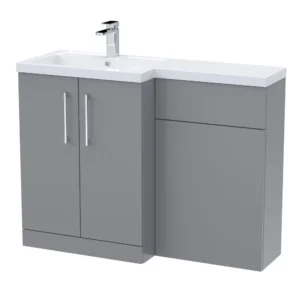 Nuie Arno Satin Grey Floor Standing Unit and Basin