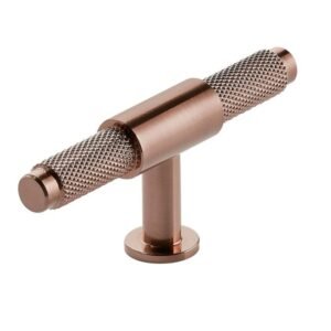 Scudo Knurled Brushed Bronze T Bar Handle
